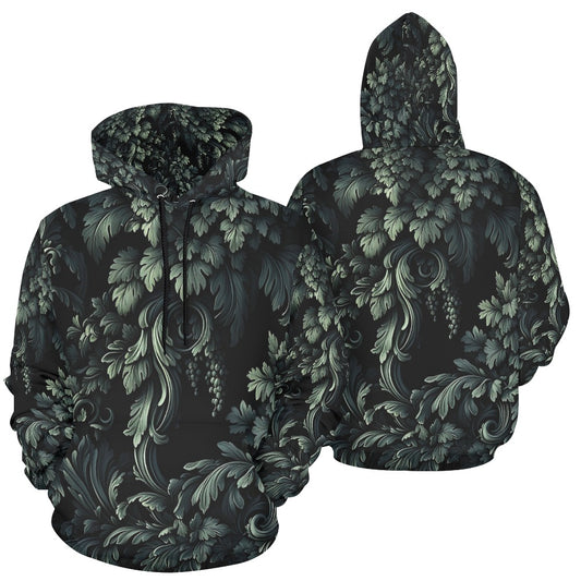 Dark Green Leaves Hoodie