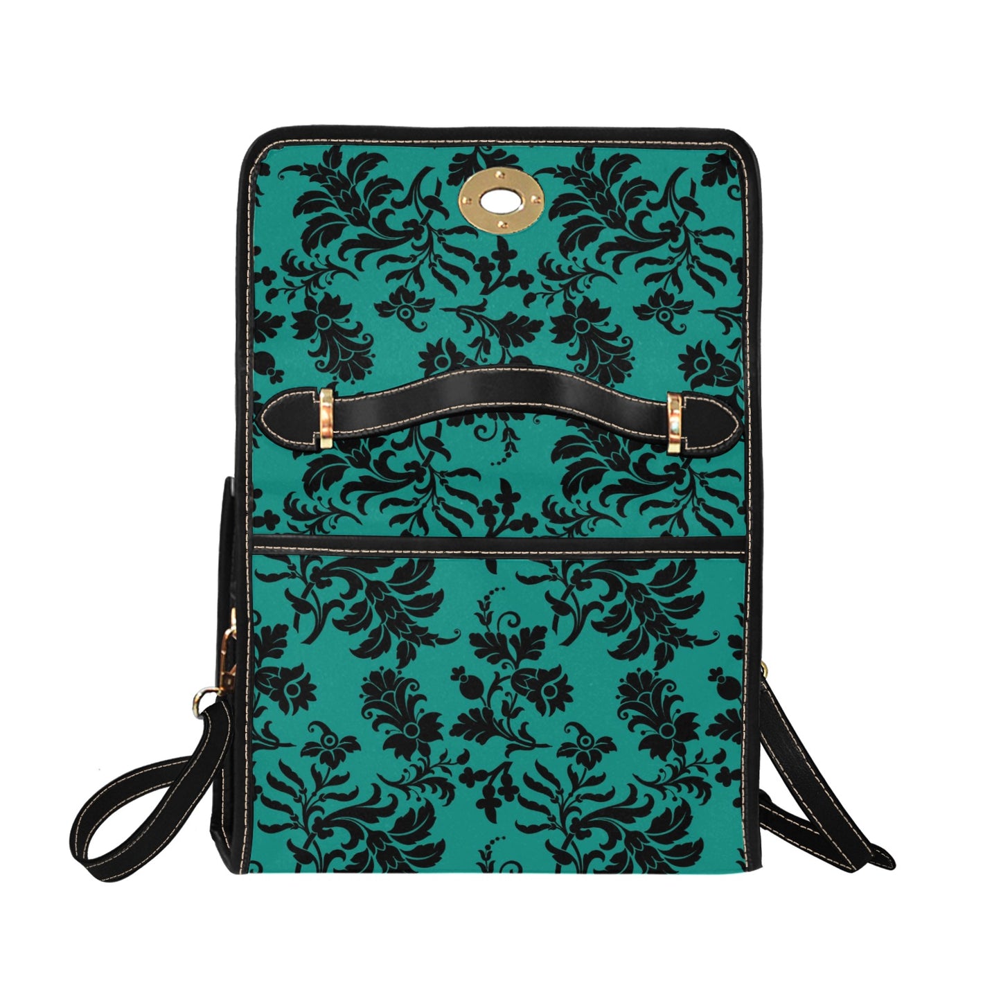 Flowers On Teal Lock Bag