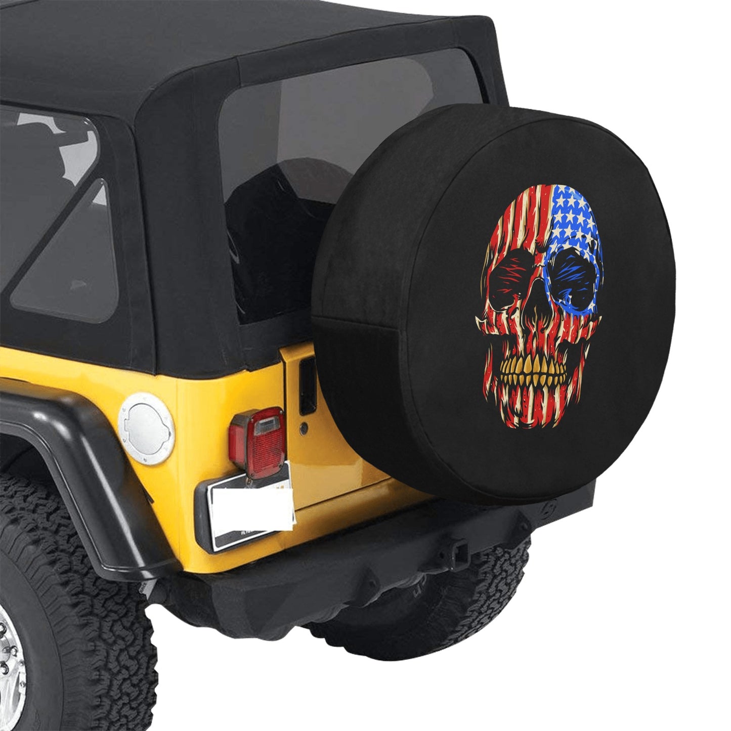 Red White And Blue Skull 17" Spare Tire Cover