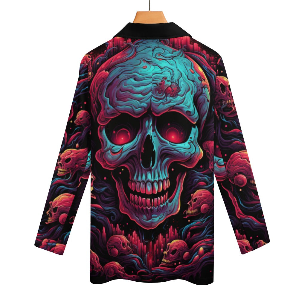 Colorful Skull Design Casual Suit Jacket