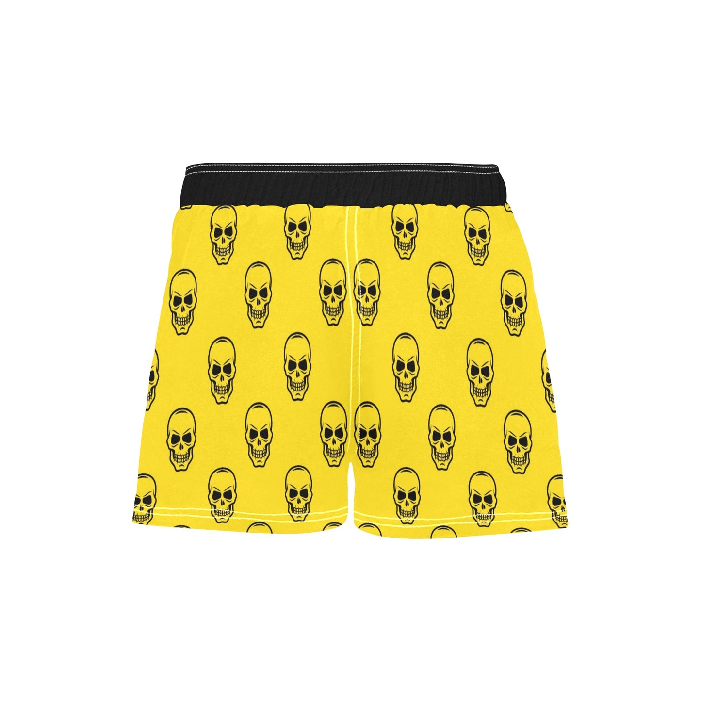 Smiling Skulls On Yellow Casual Board Shorts