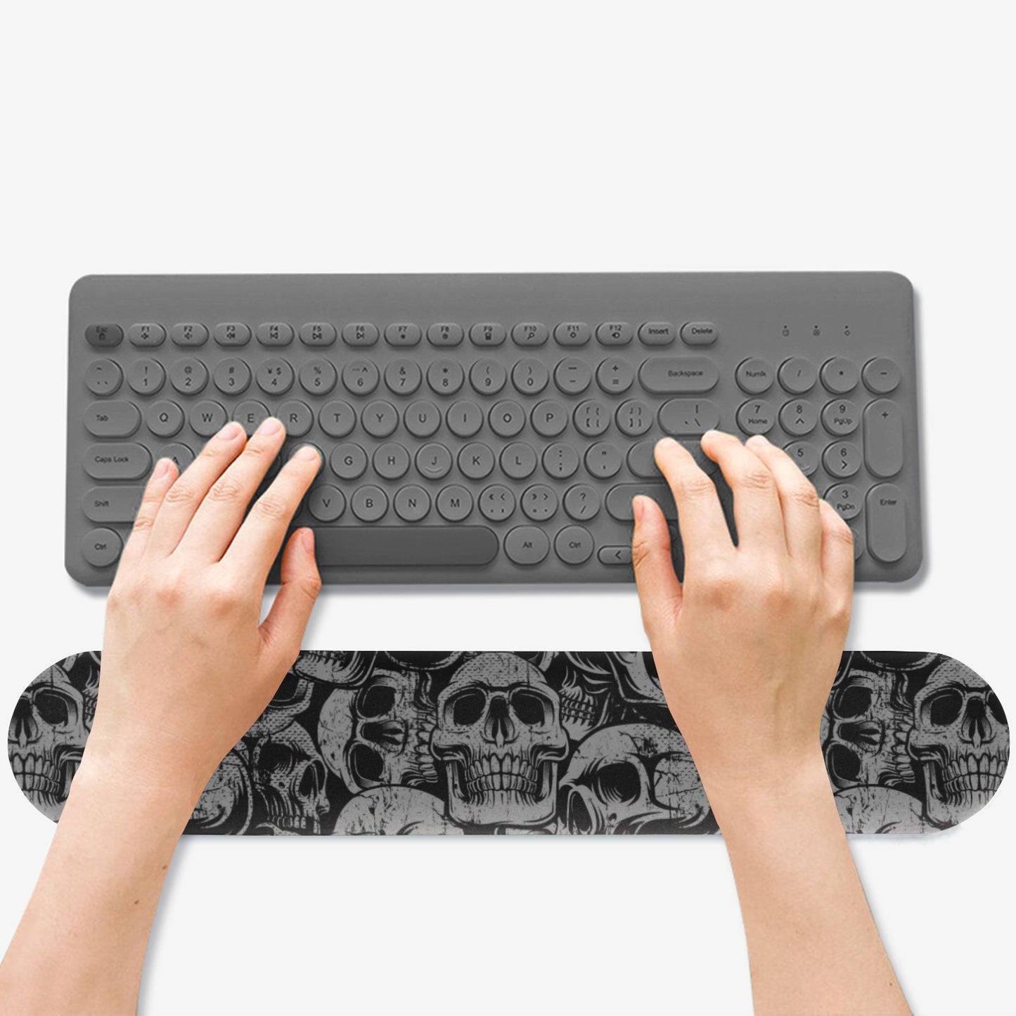 Silver Skull Keyboard Hand Rest