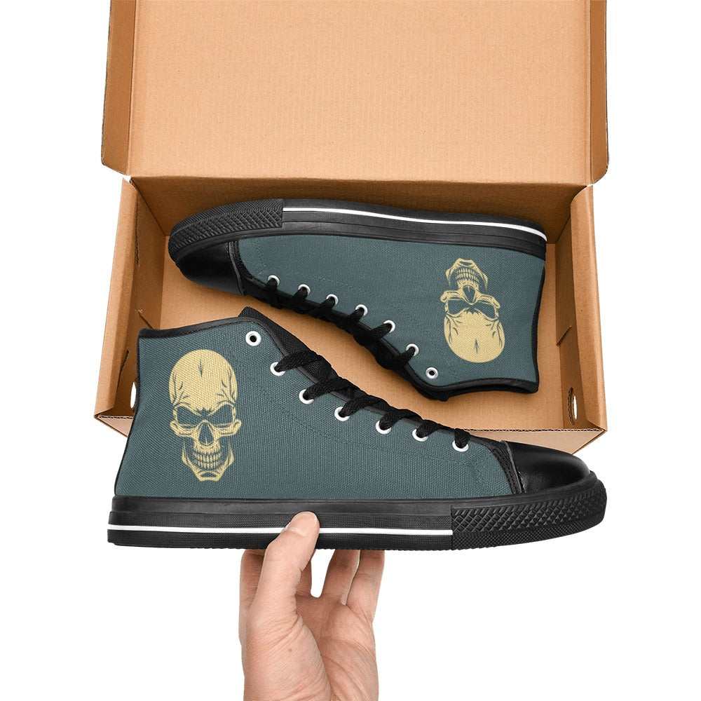 Smiling Skull Aquila High Top Canvas Shoes