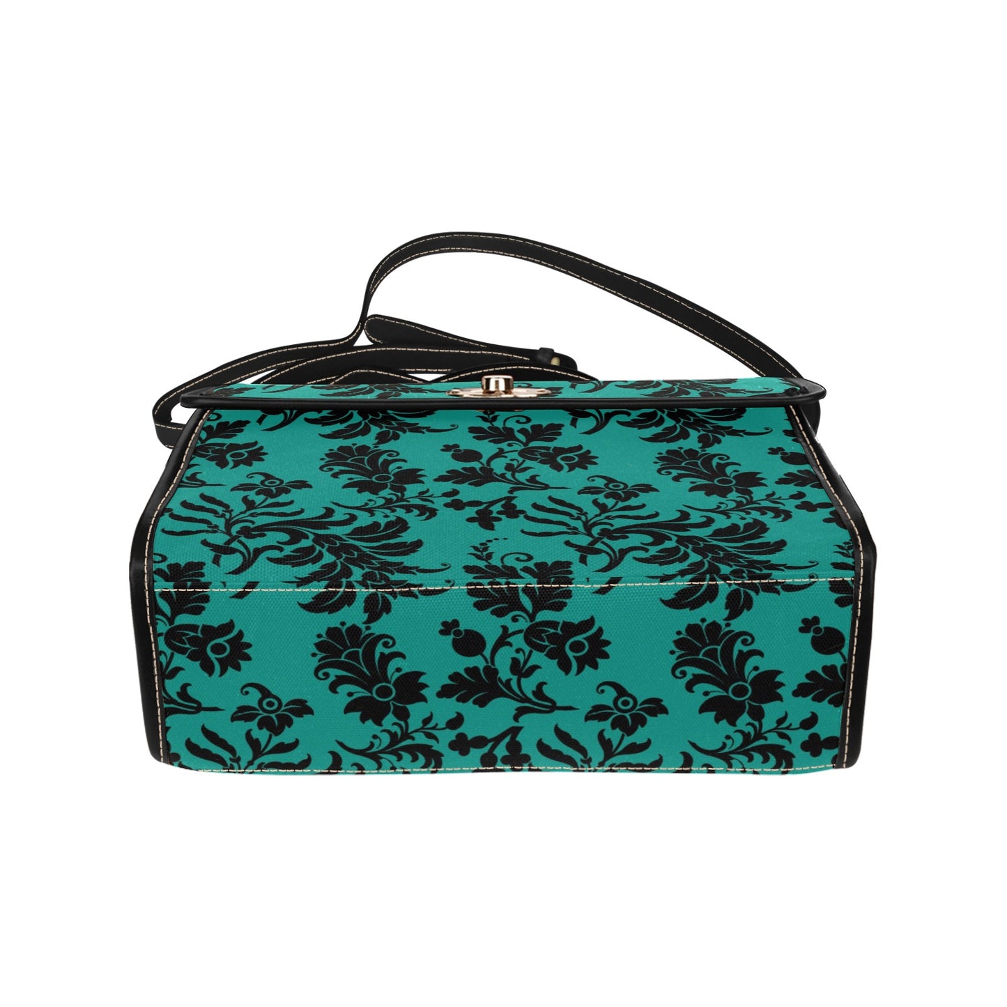 Flowers On Teal Lock Bag