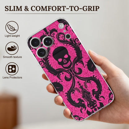 Gothic Pink and Black Skull Apple iPhone 17 Series TPU Phone Case