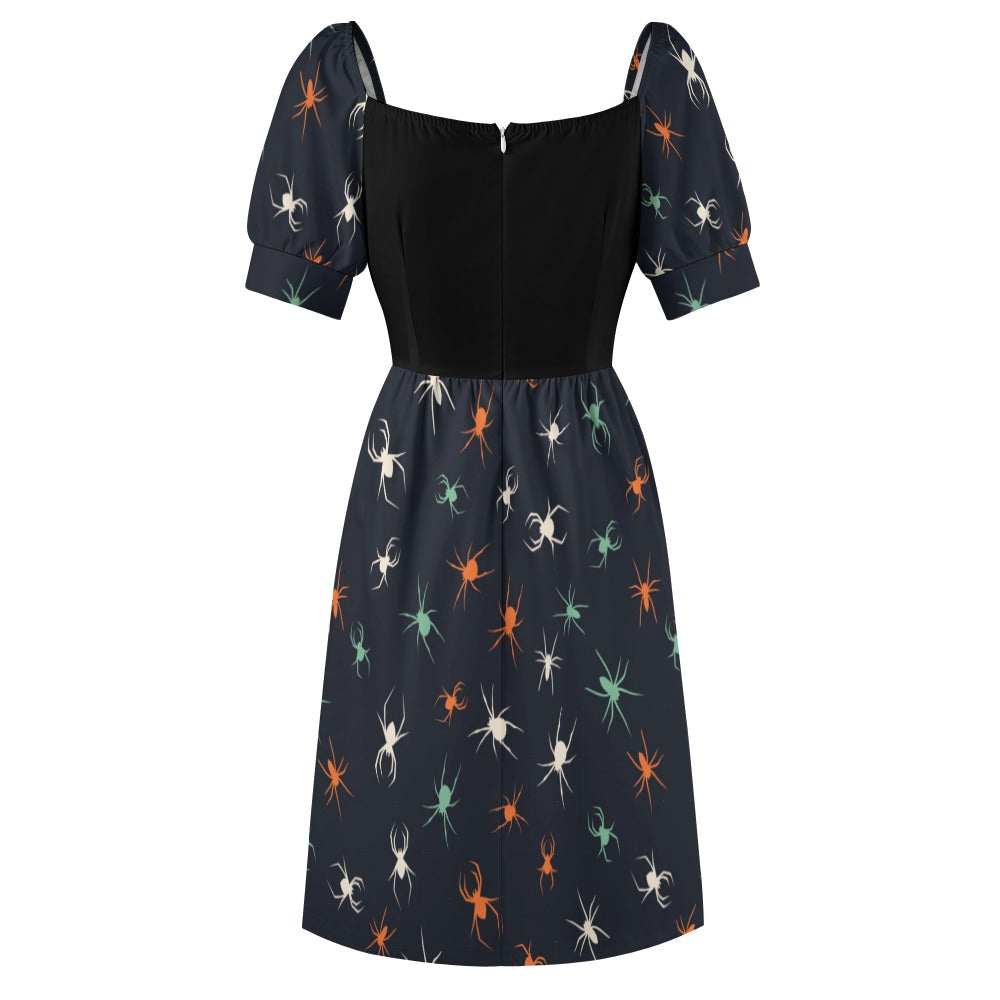 Crawling Colored Spiders Sweetheart Dress