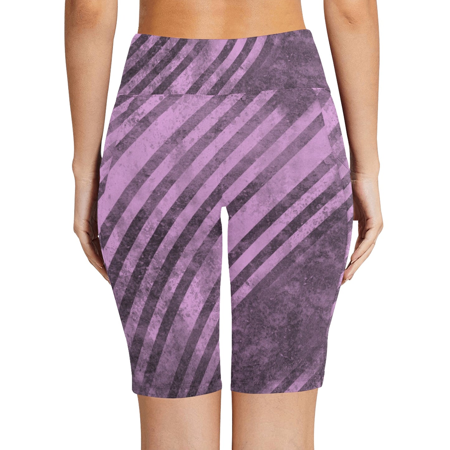 Fading Purple Stripes Workout Half Tights