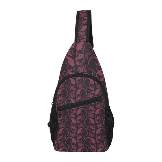 Purple Skulls Chest Bag