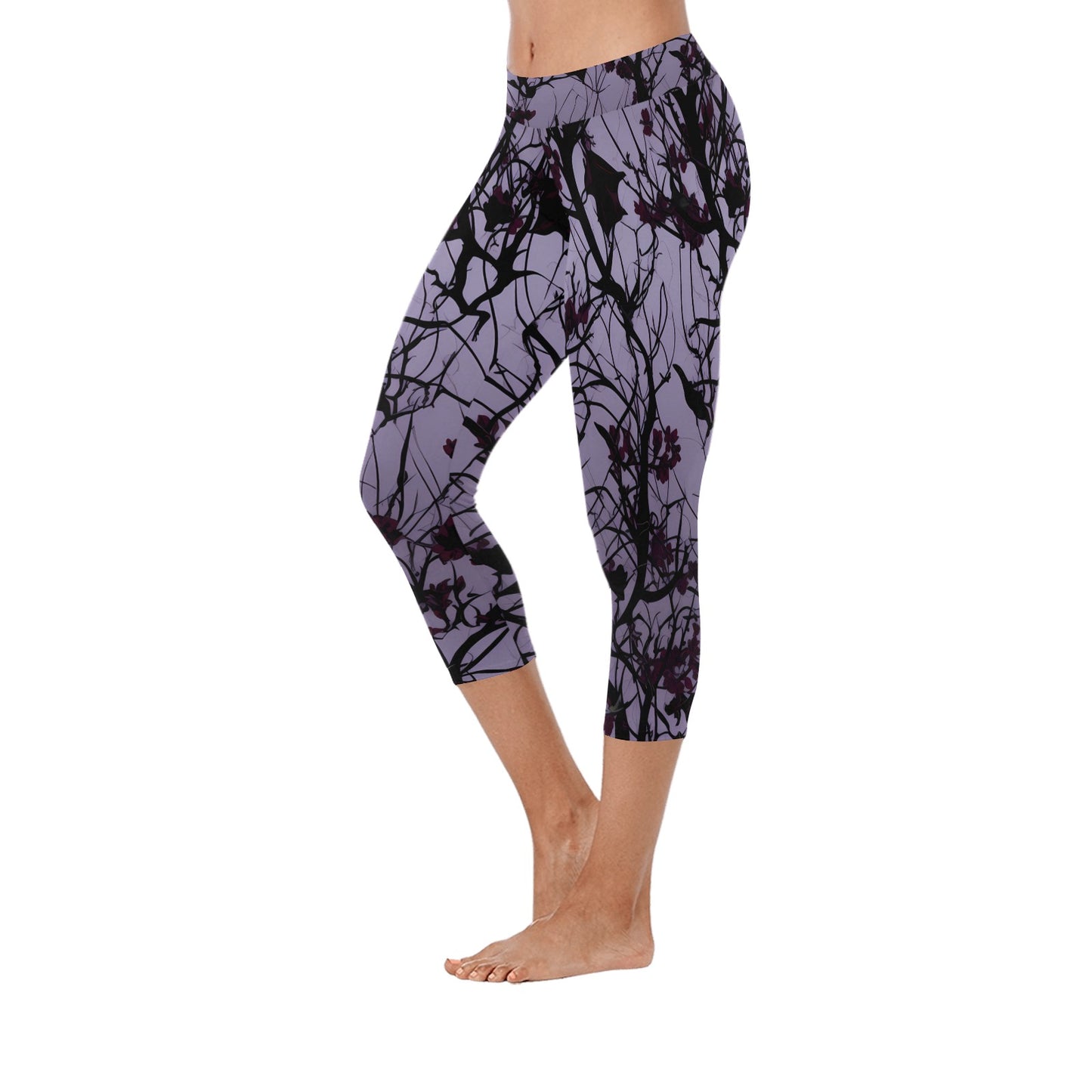 Midnight Forest Low Rise Capri Leggings