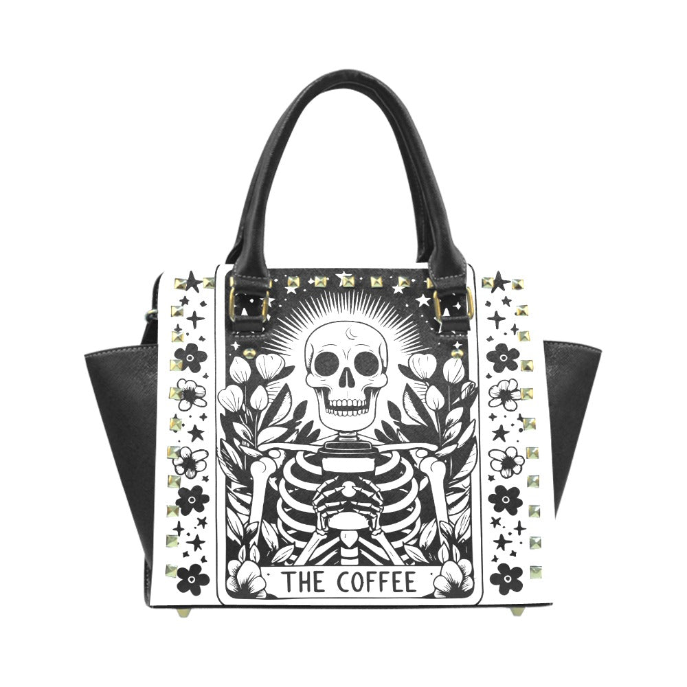 The Coffee Skeleton Rivet Shoulder Handbag