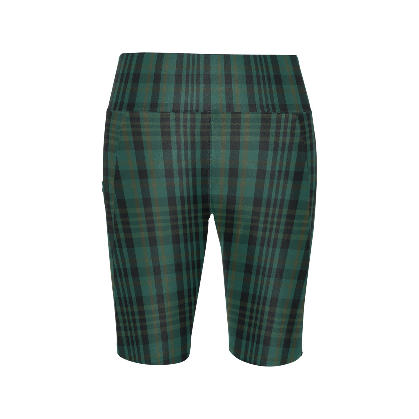 Green Plaid Workout Half Tights