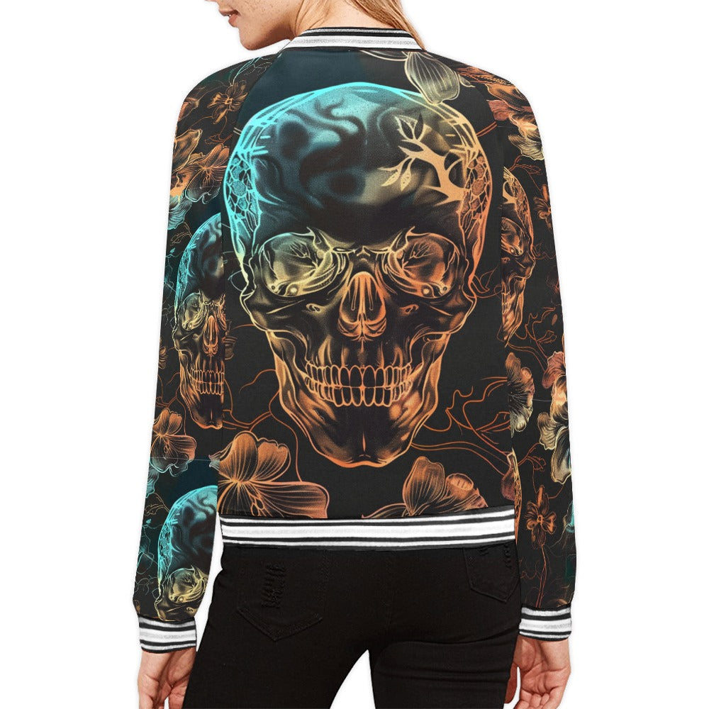 Ink Skulls Horizontal Stripes Jacket