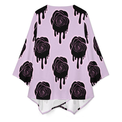 Dripping Black Roses V-neck top