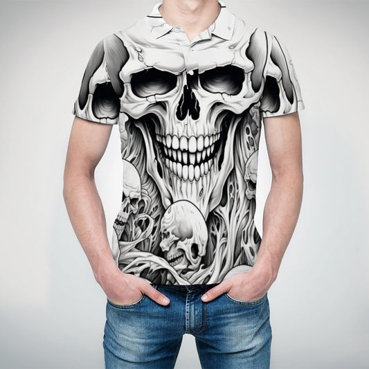 Skulls Sketched Polo Shirt