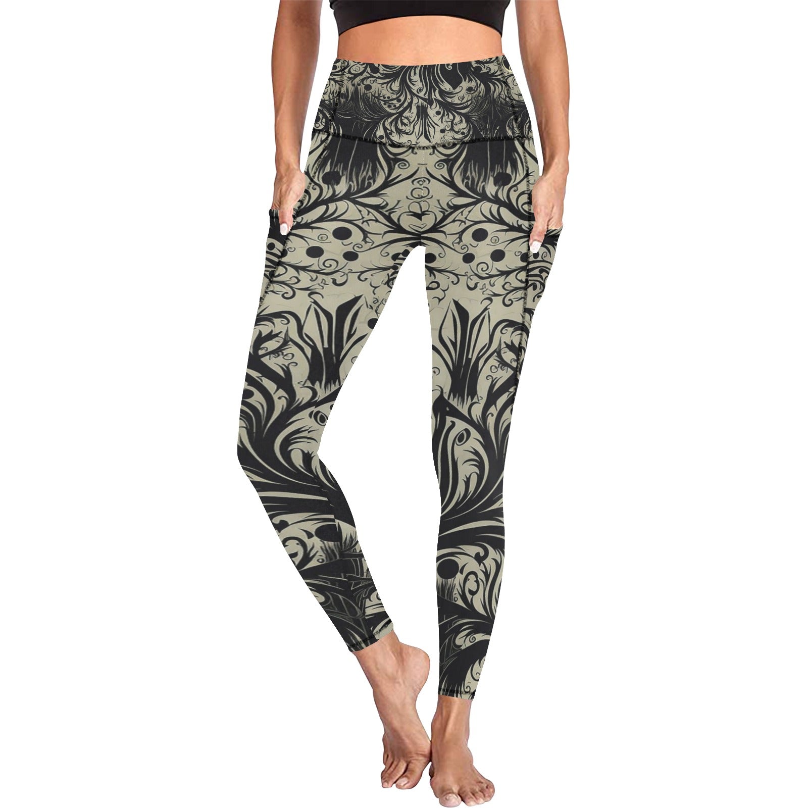 Gothic Design Leggings with Pockets