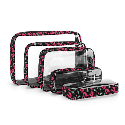 Cherry Skulls Transparent Storage Bag Five in One