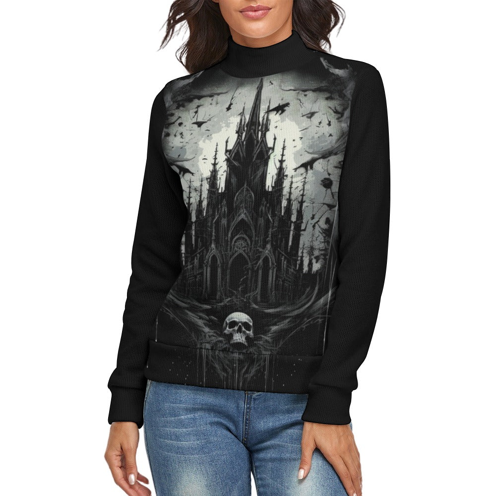 Gothic Castle Long Sleeve Turtleneck Sweater