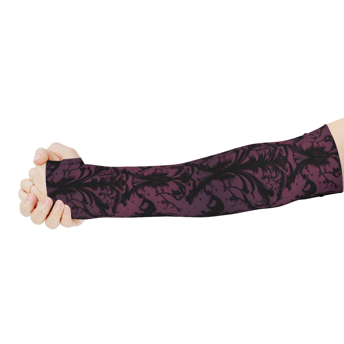 Gothic Purple And Black UV-Proof Cool Arm Cover Sunscreen Gloves