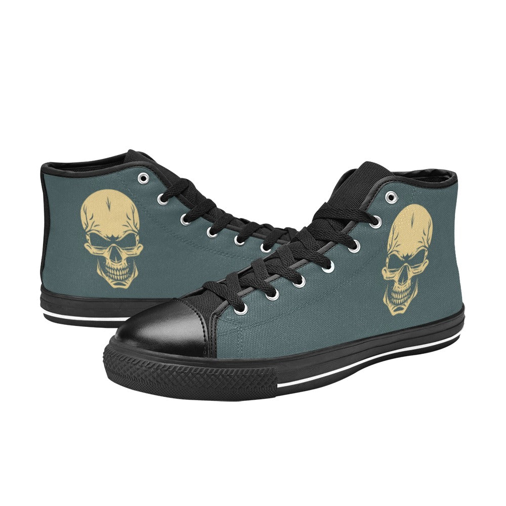 Smiling Skull Aquila High Top Canvas Shoes