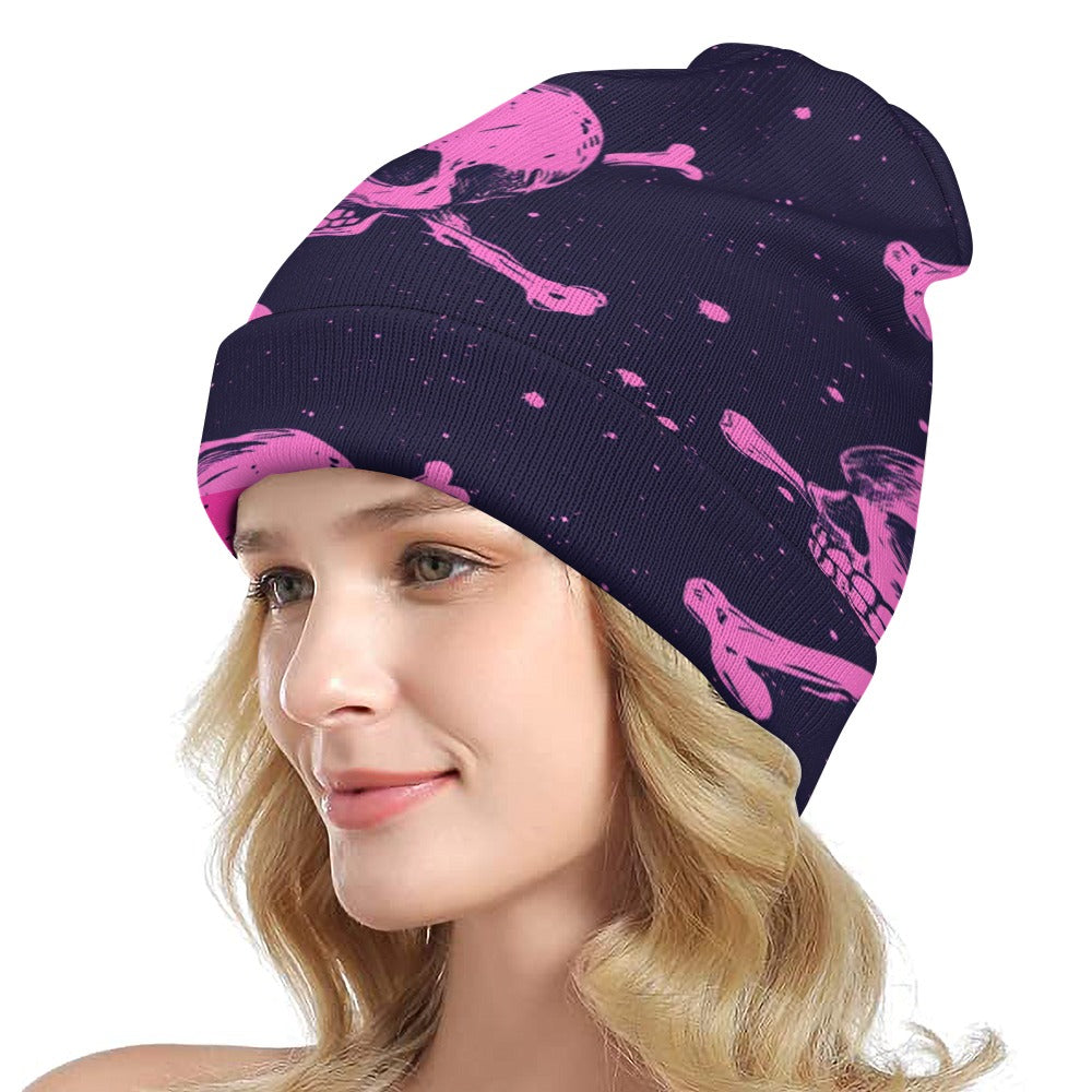 Pink Skulls Beanie