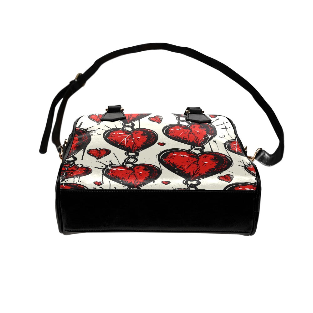 Chained Hearts Shoulder Handbag