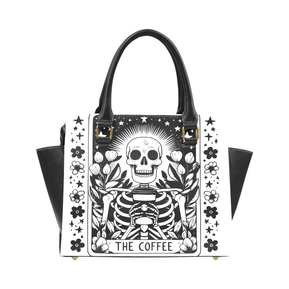 The Coffee Skeleton Rivet Shoulder Handbag