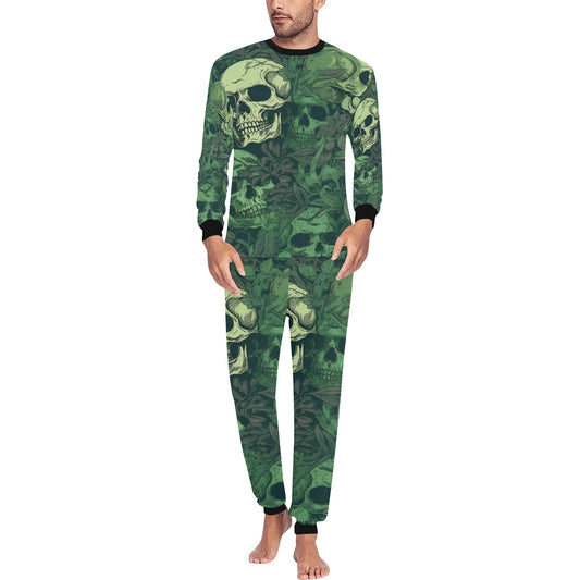 Green Skulls Pajama Set