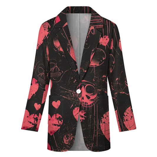 Faded Gothic Pink Casual Suit Jacket