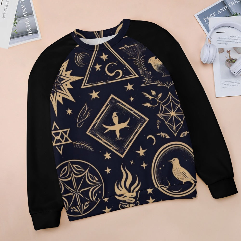 Magic Symbols Raglan Round Neck Sweater