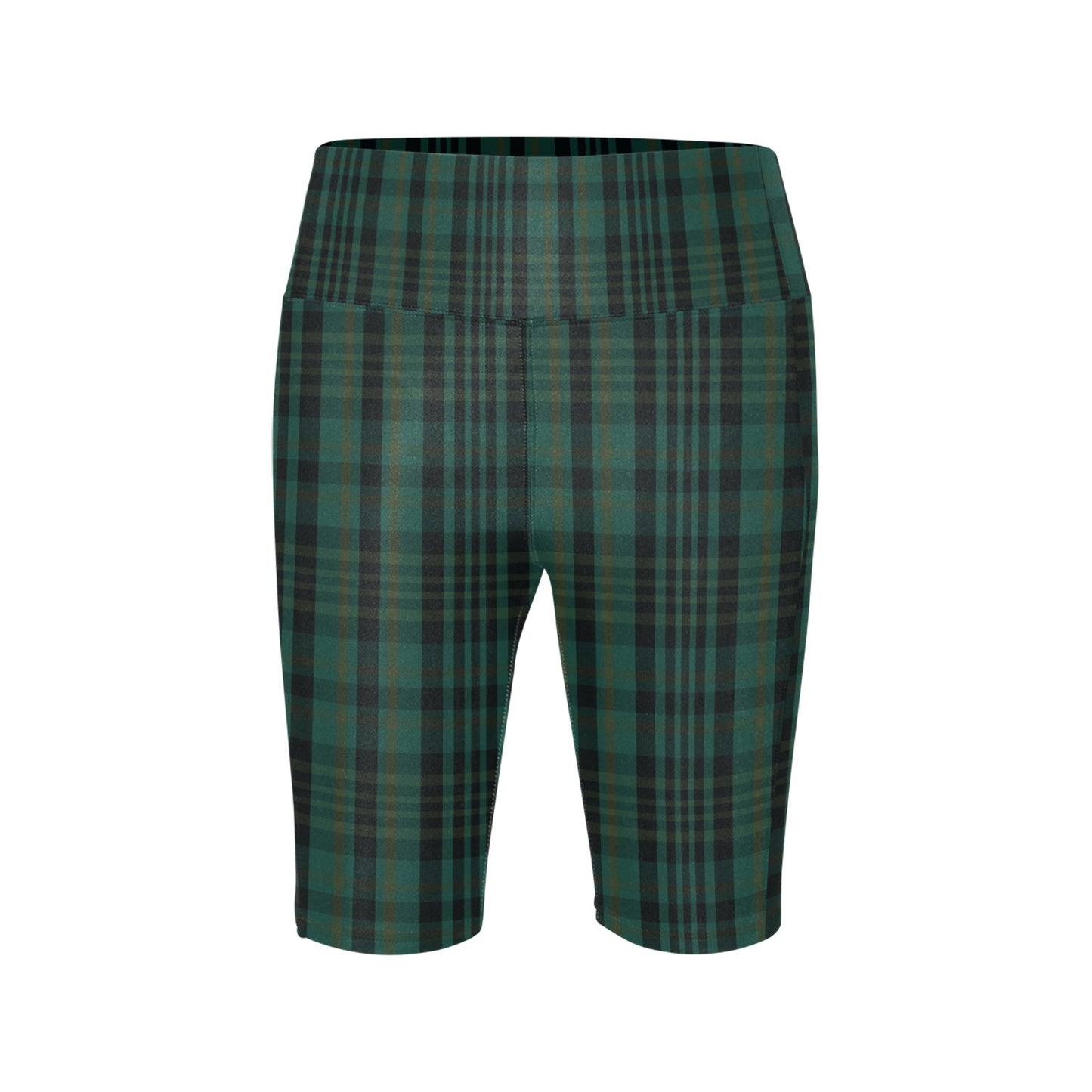 Green Plaid Workout Half Tights