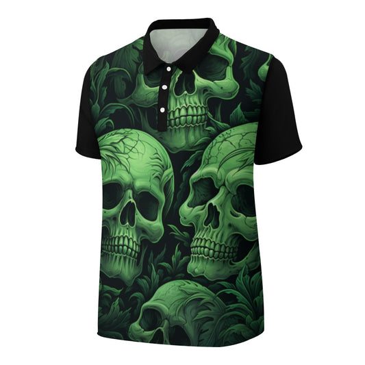 Green Skulls Polo Straight Shirt