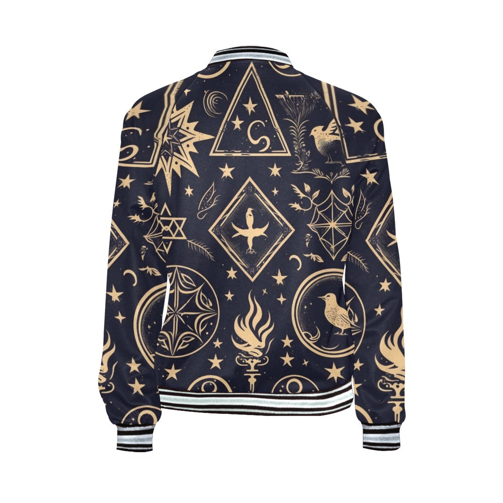 Mystical Symbols Horizontal Stripes Jacket