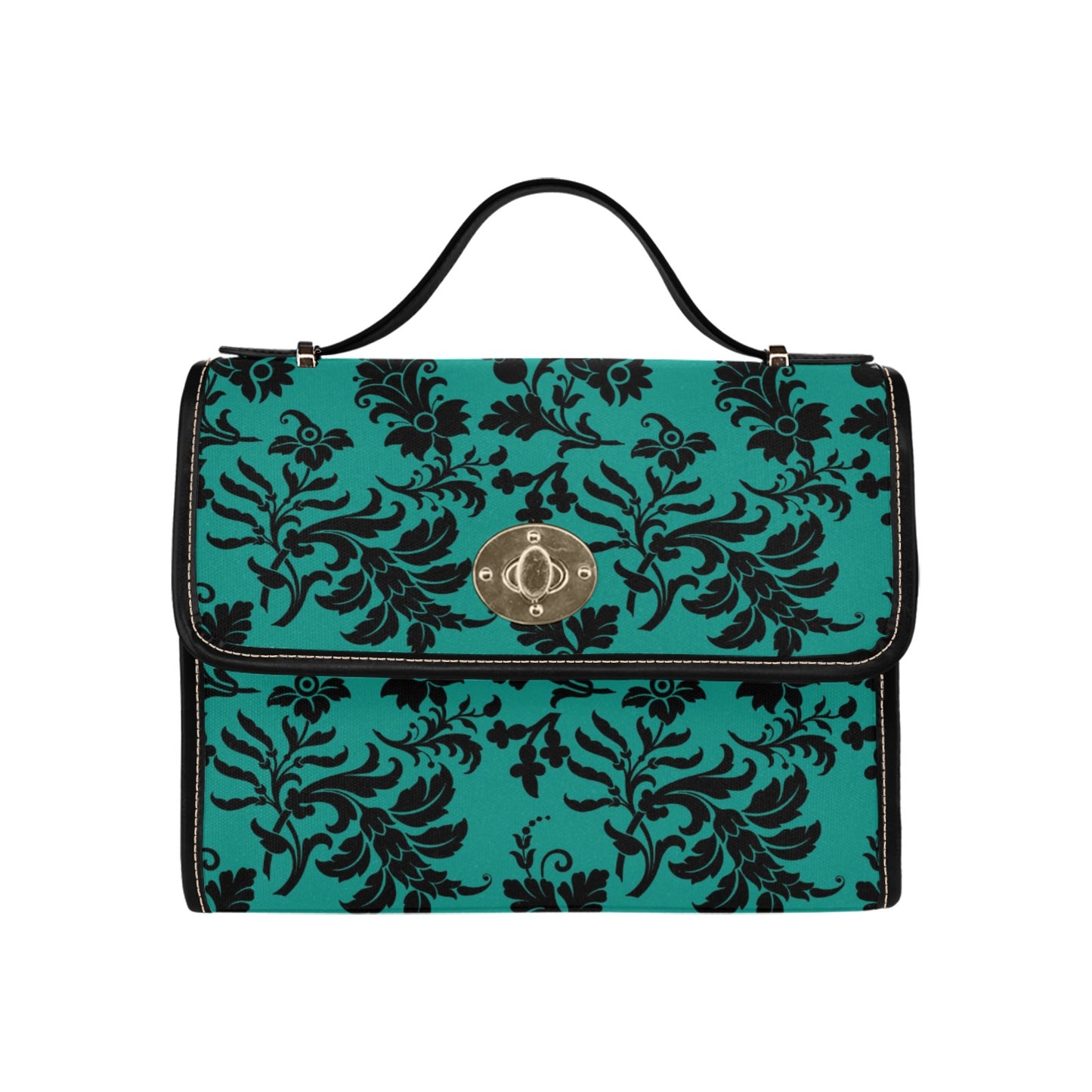 Flowers On Teal Lock Bag