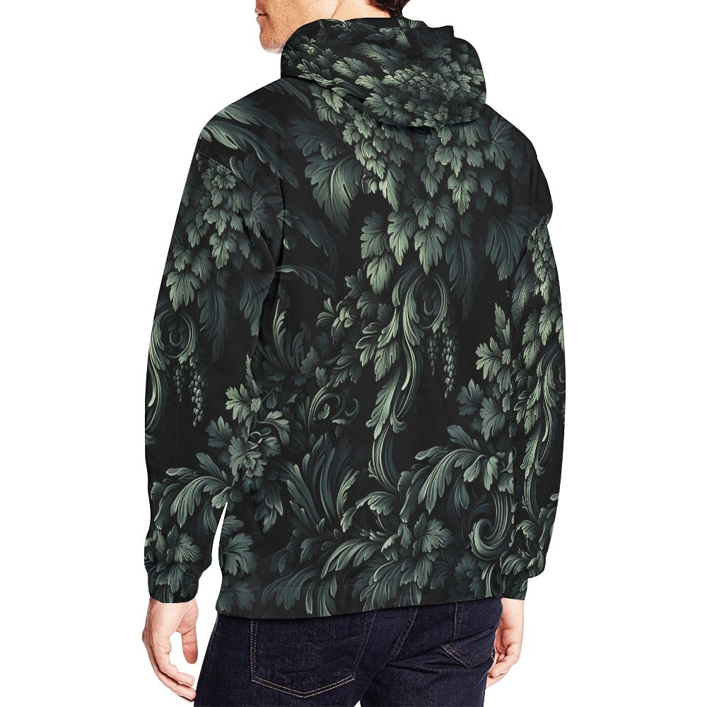 Dark Green Leaves Hoodie