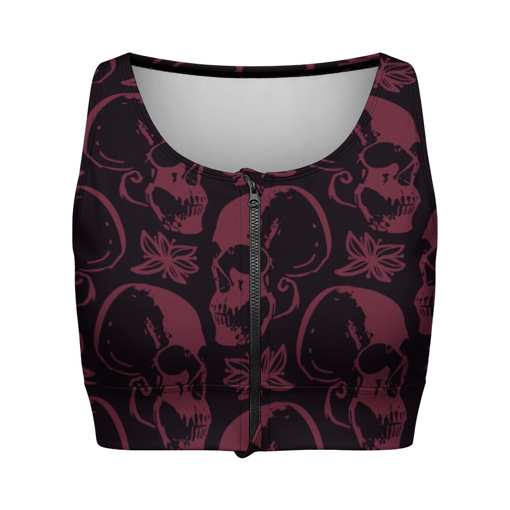 Purple Skulls Yoga Zipper Vest