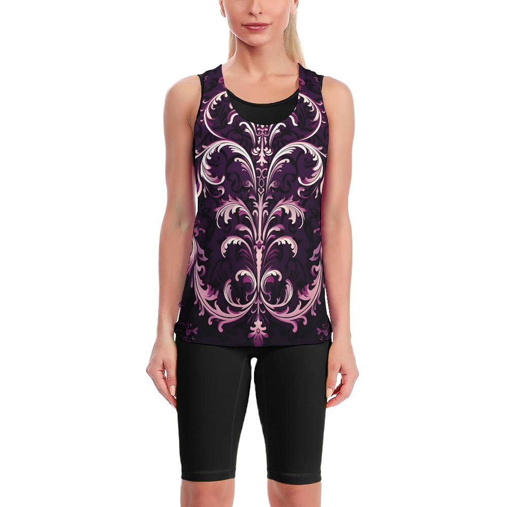 Gothic Purple Sweat-Absorbing Comfortable Yoga Vest