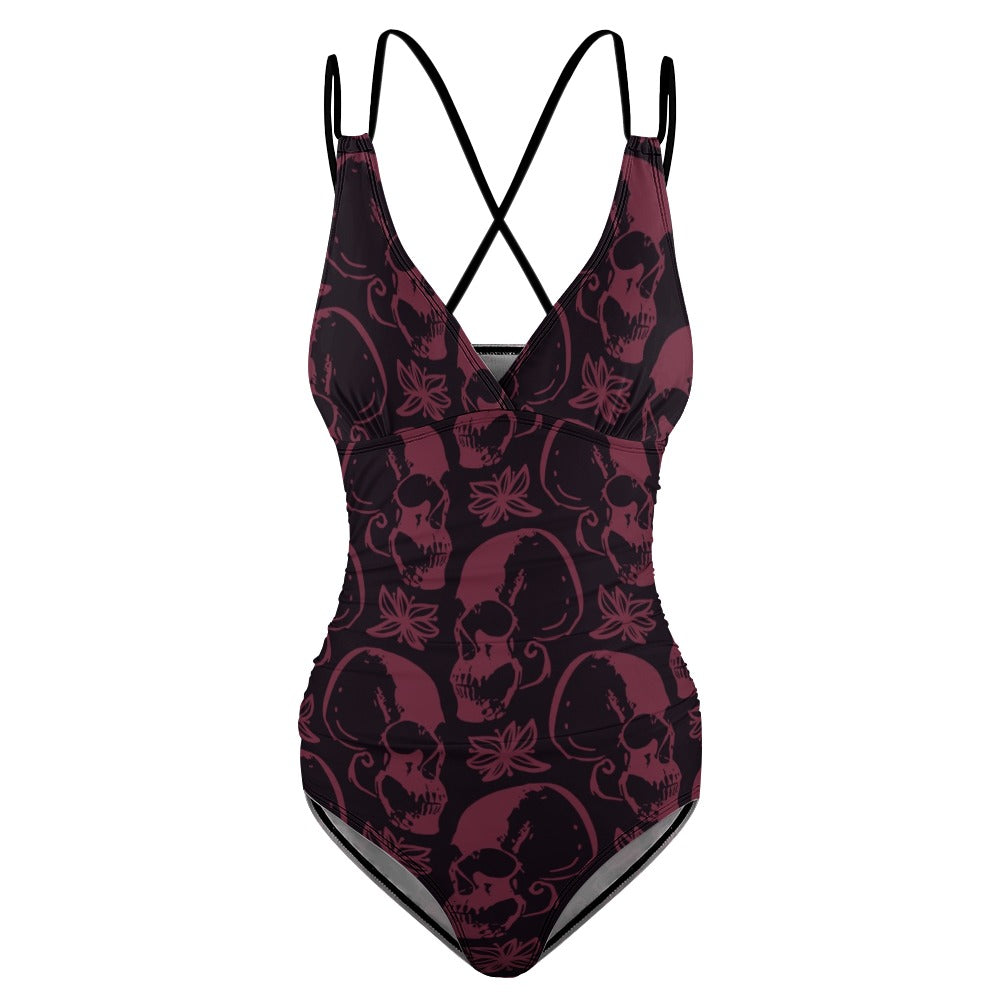 Purple Skulls One-piece Swimsuit