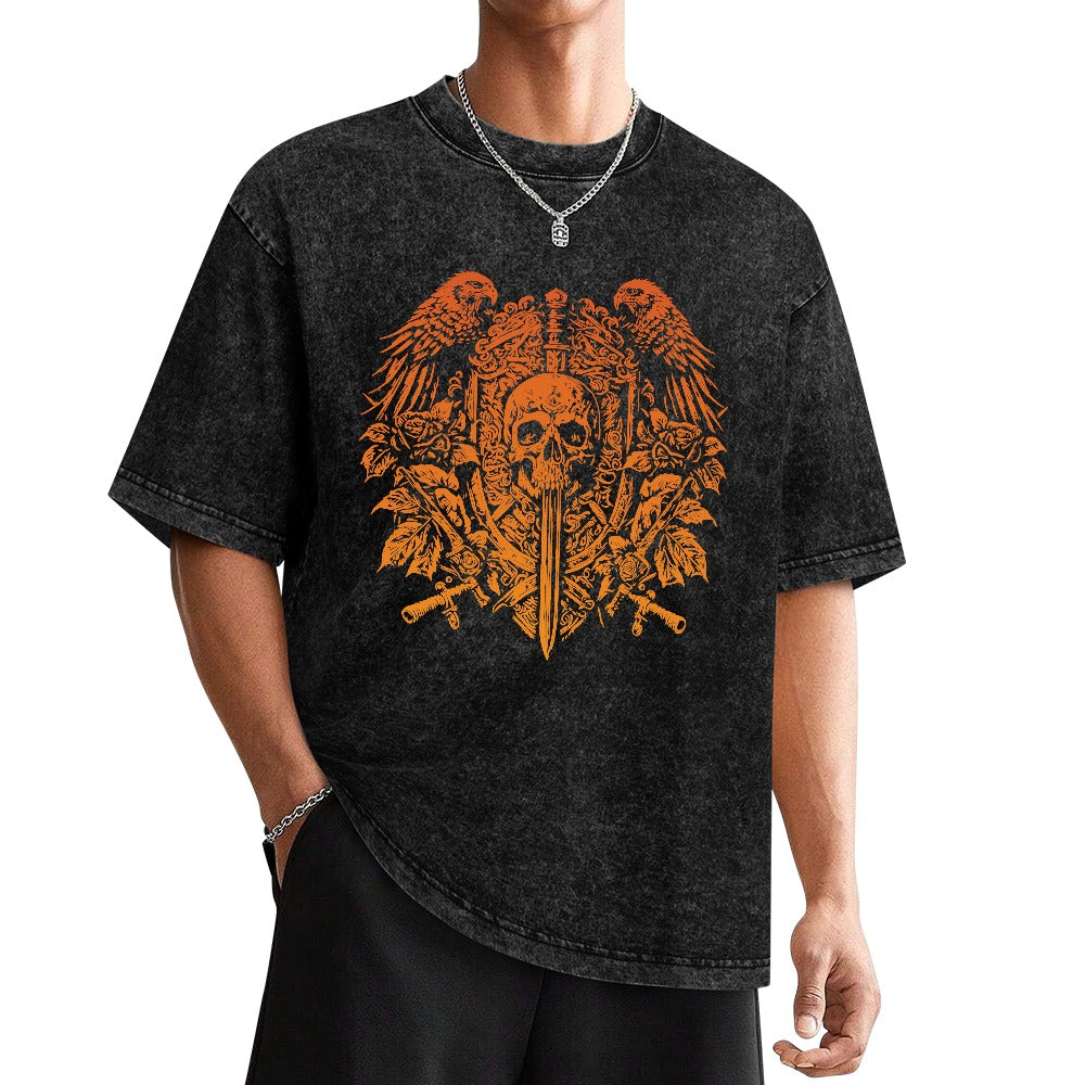 Skull Crest Wash Off Short Sleeved T-shirt