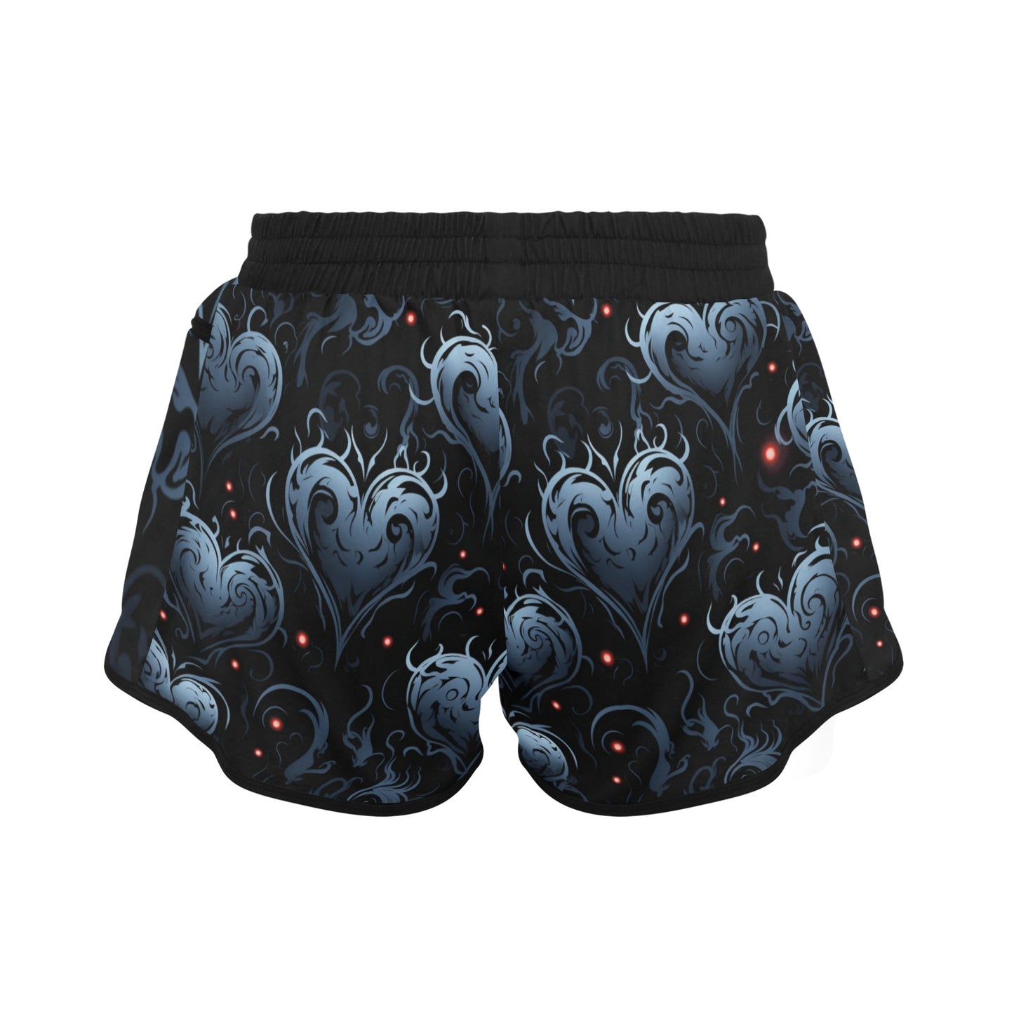 Gothic Blue Hearts Sports Shorts