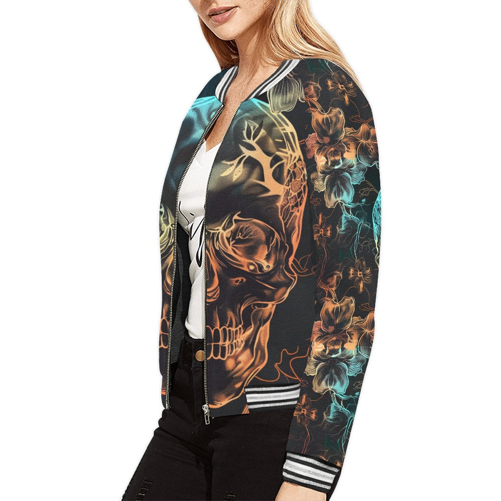 Ink Skulls Horizontal Stripes Jacket