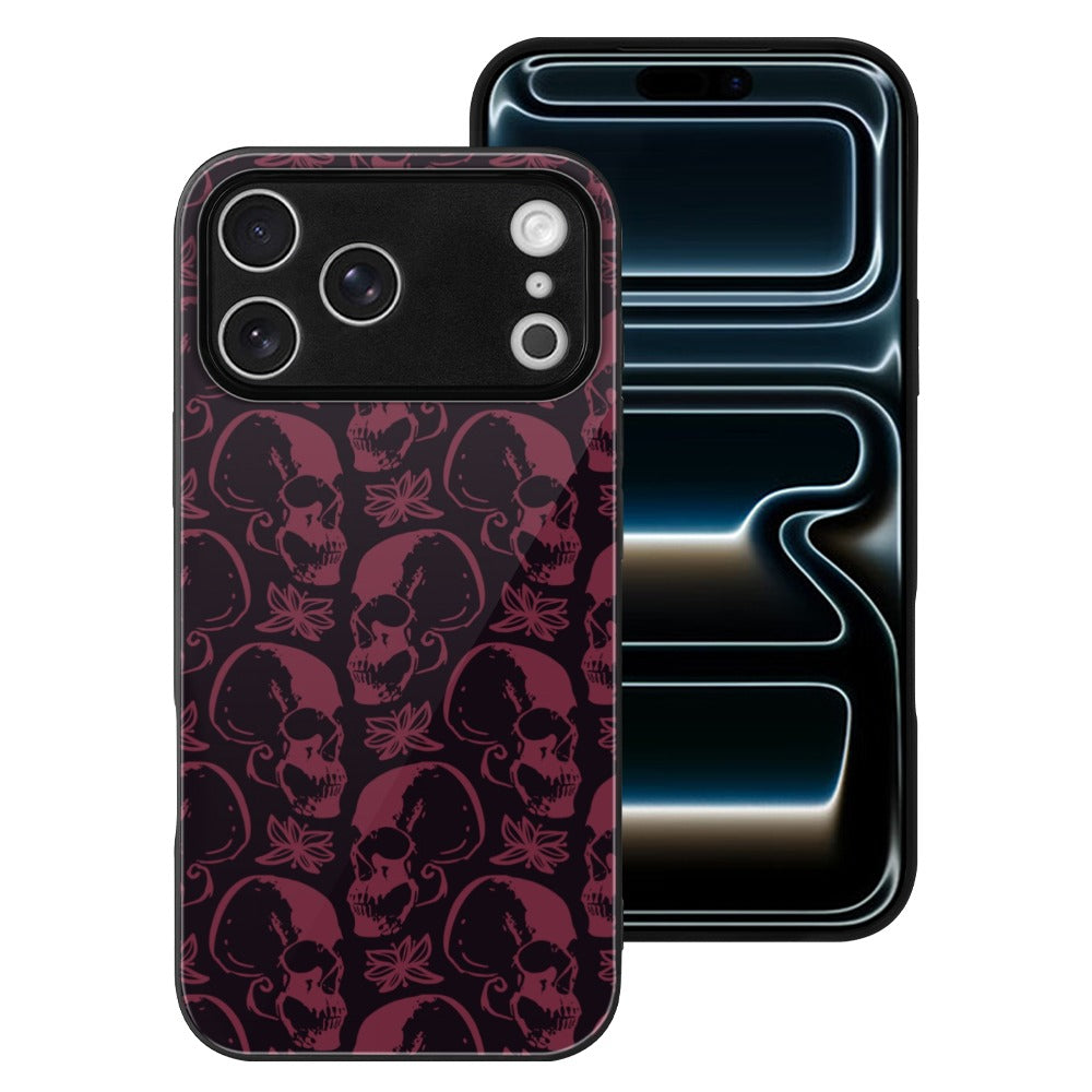 Purple Skulls Apple iPhone 17 Series Glass Phone Case