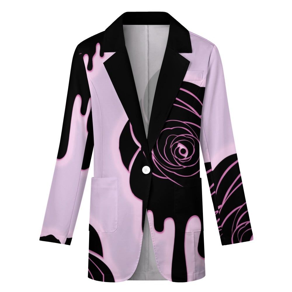 Dripping Black Roses Casual Suit Jacket