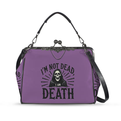 I'm Not Dead Reaper Kisslock Crossbody Shoulder Bag