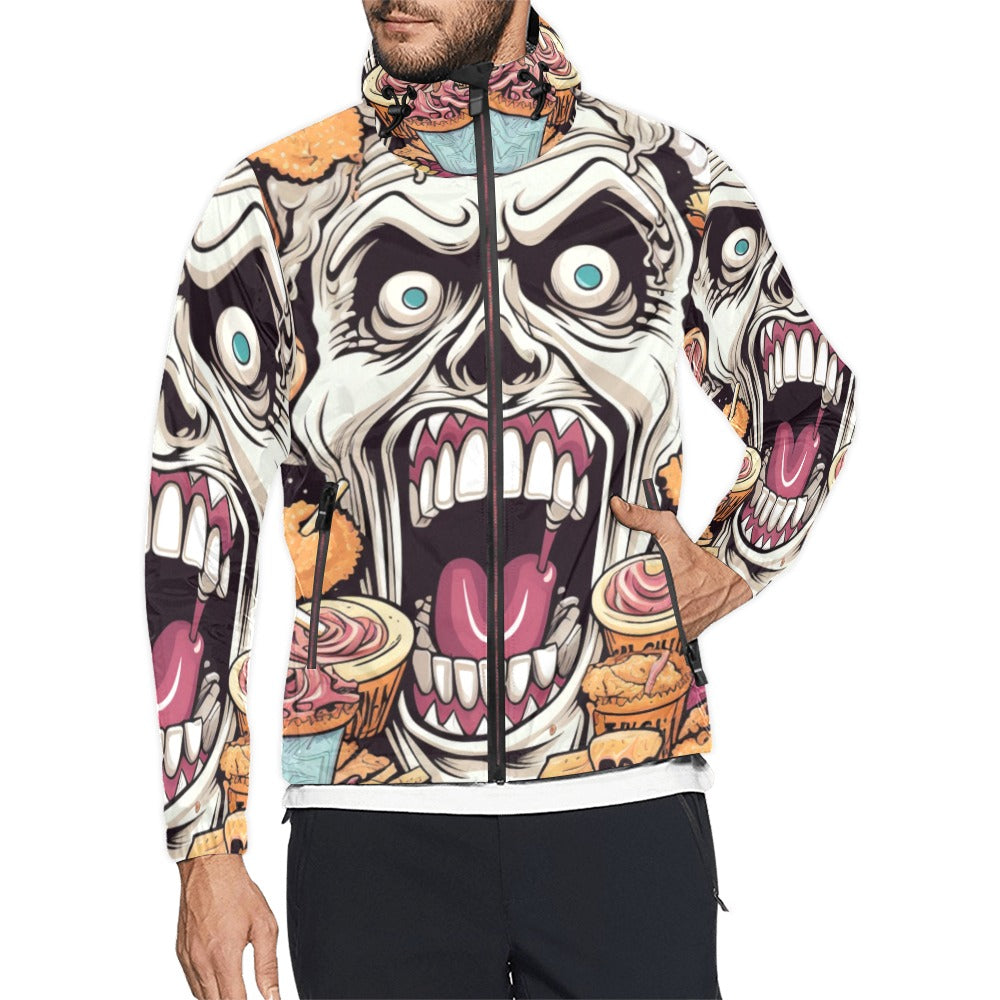 Snack time Skull Hooded Windbreaker