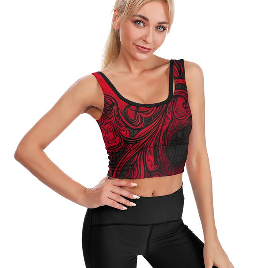 Gothic Black And Red Yoga Vest