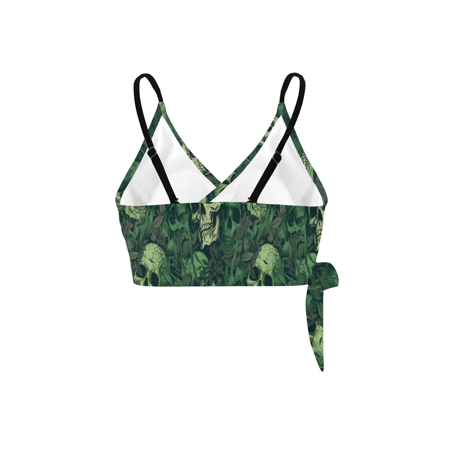 Green Skull Knot Side Bikini Top