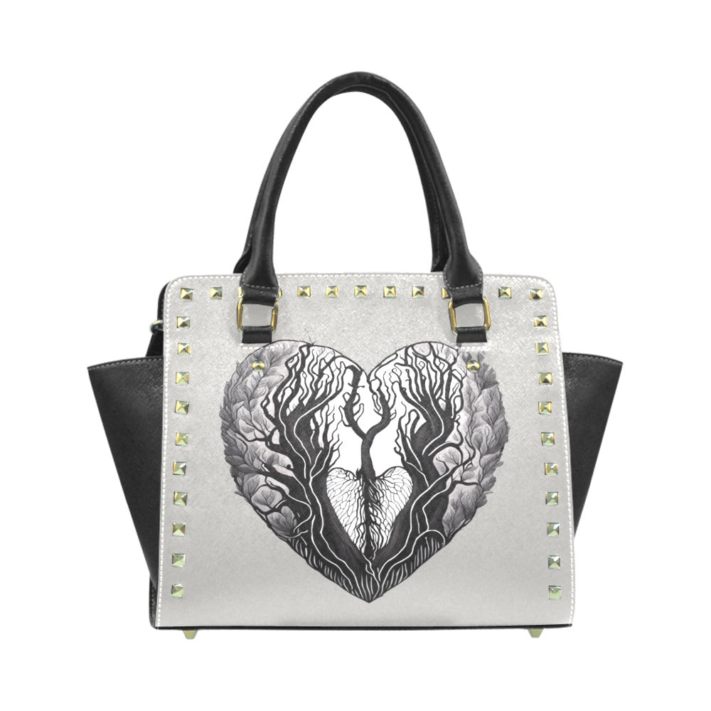 Gothic Black Heart Shoulder Handbag
