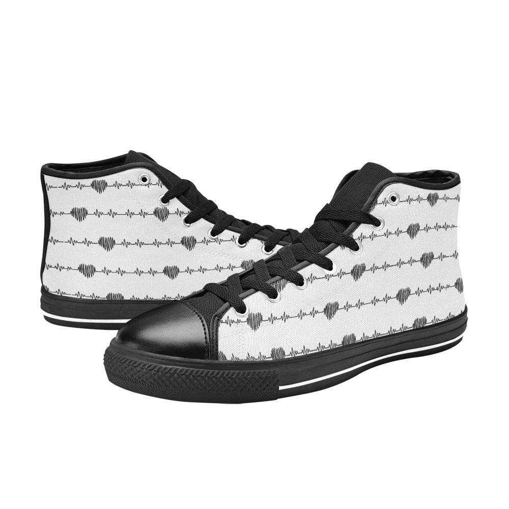 Heart Beat Hearts High Top Canvas Shoes