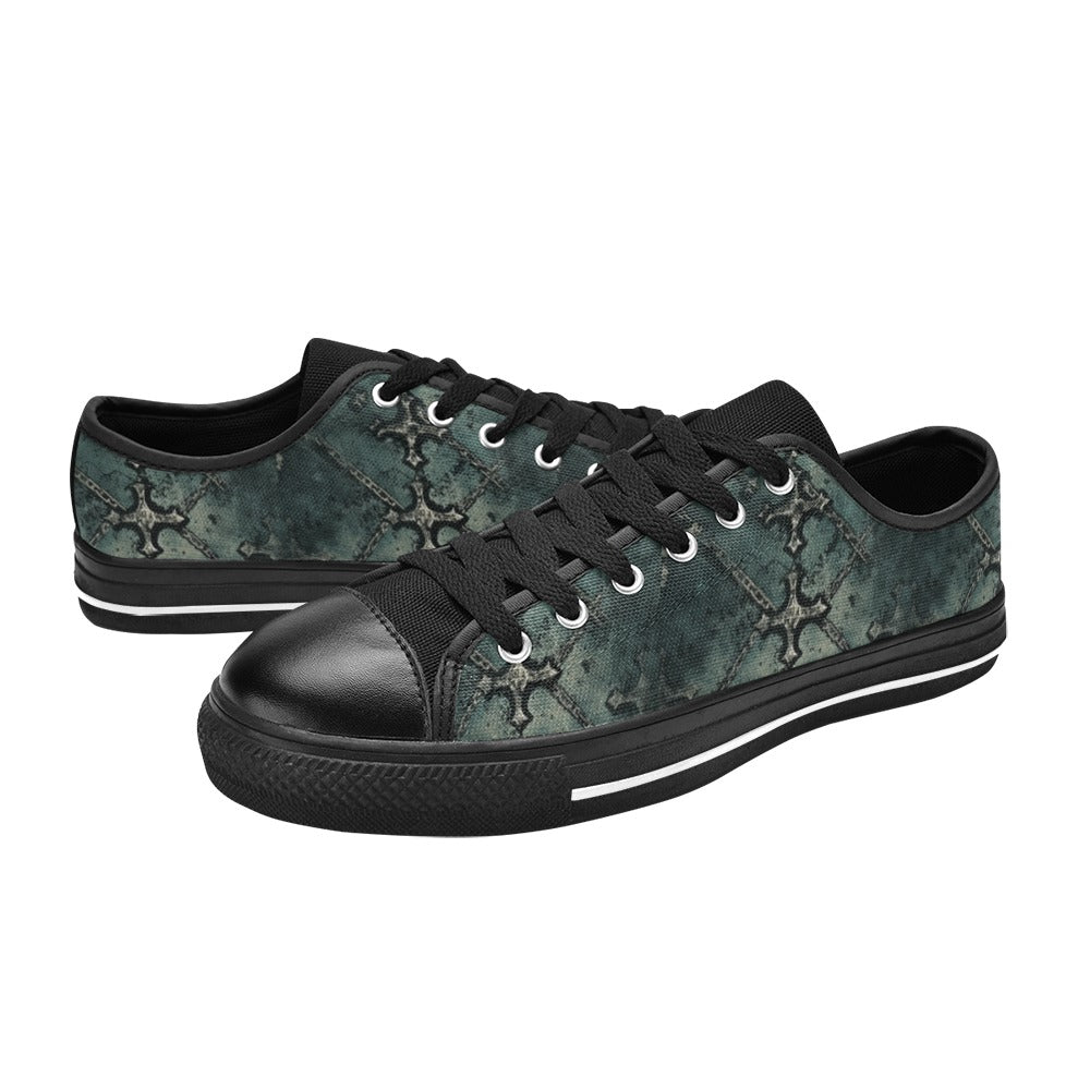 Gothic Cross Pattern Aquila Canvas Shoes