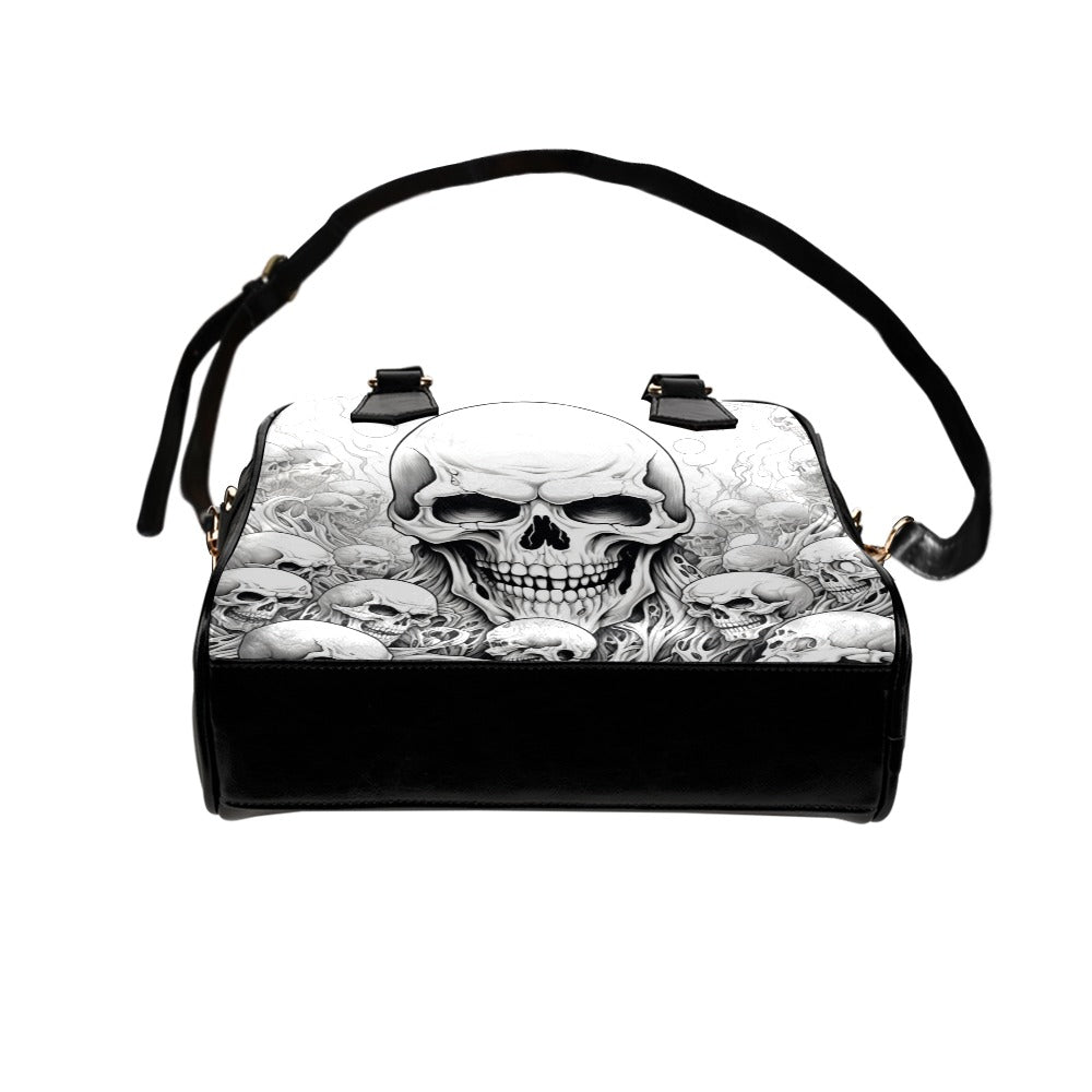 Skull Sketch Style Shoulder Handbag